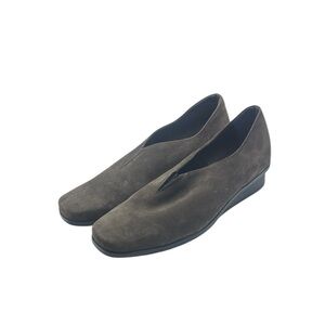 Arche Nubuck Brown Slip-On Wedge Loafers Size 8.5